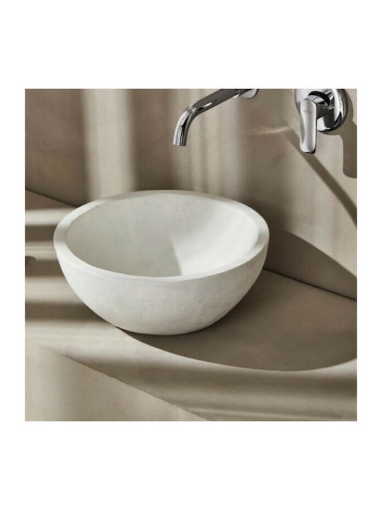 Tema Stone Vessel Sink made of Synthetic Material 40x40x17cm White