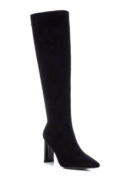 Xti Suede Women's Boots with High Heel Black