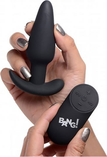 XR Bang 21X Vibrating Silicone Butt Plug with Remote Πρωκτικός Δονητής με Δυνατότητα Ασύρματης Λειτουργίας Black