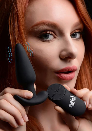 XR Bang 21X Vibrating Silicone Butt Plug with Remote Πρωκτικός Δονητής με Δυνατότητα Ασύρματης Λειτουργίας Black