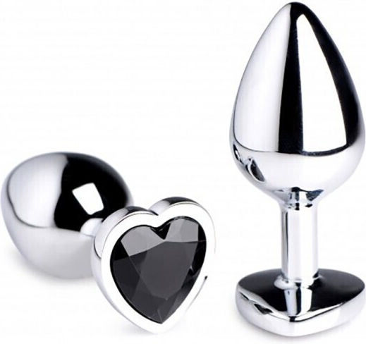 Booty Sparks Booty Sparks Heart Gem Anal Plug Medium Black