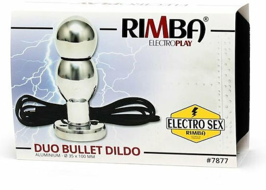 Rimba Electro Play Dildo Butt Plug Анално дилдо Сребрист 25см