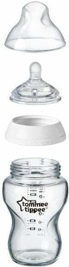Tommee Tippee Γυάλινο Μπιμπερό Closer to Nature Κατά των Κολικών με Θηλή Σιλικόνης για 0+ μηνών Διάφανο 250ml
