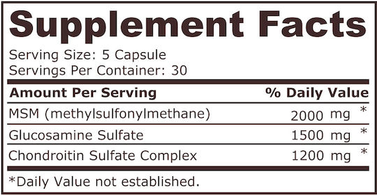 Pure Nutrition Glucosamine Chondroitin MSM 150 Κάψουλες