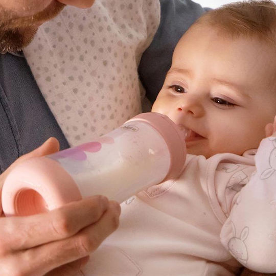Chicco Plastic Baby Bottle Perfect 5 Anti-Colic with Silicone Nipple for 2+ months Pink Pink 240ml