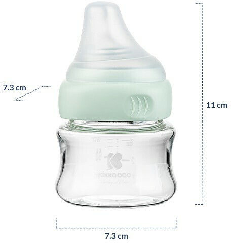 Kikka Boo Glasflasche Gegen Koliken mit Silikonsauger für 0+, 0+ m, Monate Transparent Minze 100ml