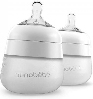 Nanobebe Plastikflasche Flexy Gegen Koliken mit Silikonsauger für 0+, 0+ m, Monate White 270ml 1Stück 1012110