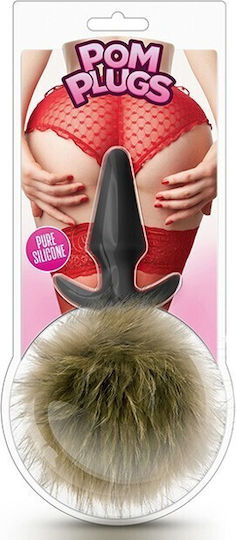 Blush Fur Pom Pom Anal Plug Brown 8.9cm