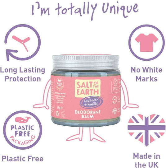 Salt of the Earth Lavender & Vanilla Φυσικό Αποσμητικό Balm Χωρίς Αλουμίνιο 60ml