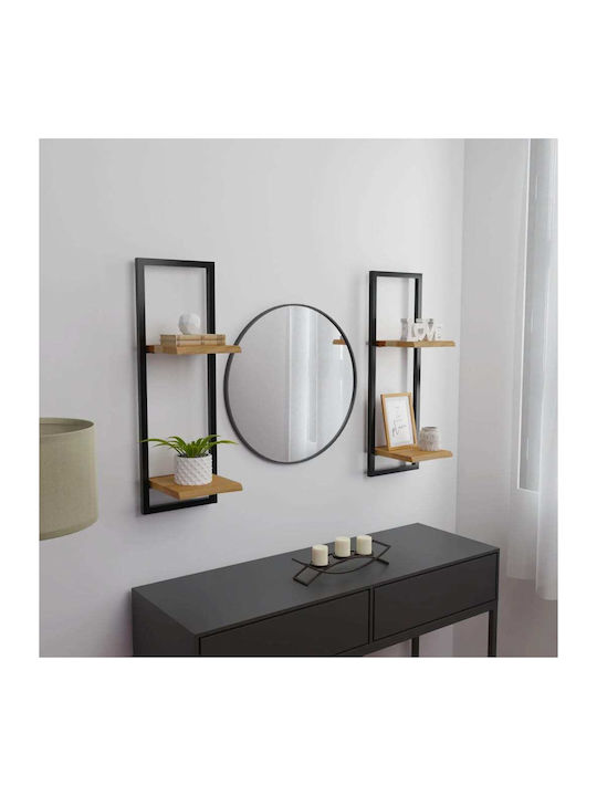 Shelves Wall Black / Brown 2pcs 25x25x75cm