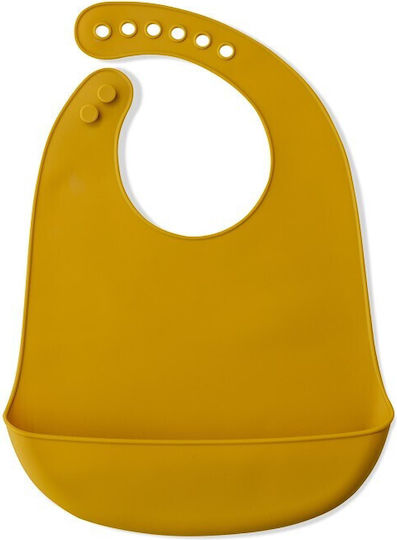Interbaby Waterproof Bib Silicone with Button & Pocket Orange for 0 m+