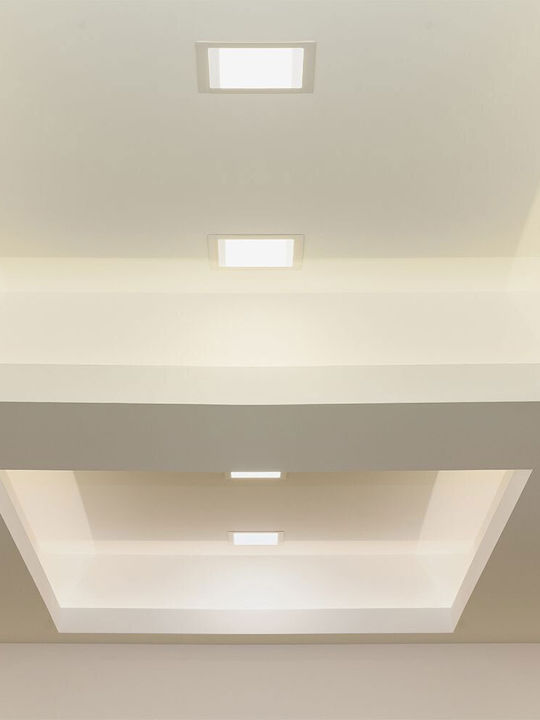 V-TAC Square Recessed LED Panel 18W with Natural White Light 22.5x22.5cm