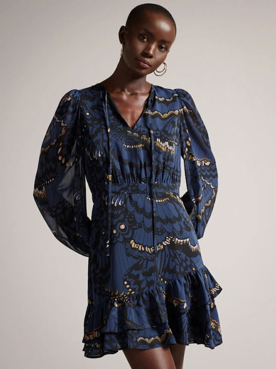 Mini Abendkleid mit Masche Marineblau