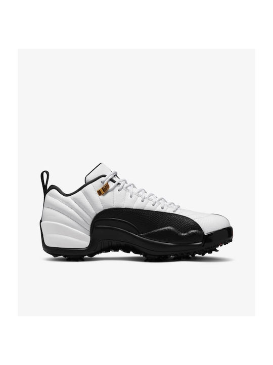 Air  12 Retro Low Sport Shoes Golf White / Black / Taxi