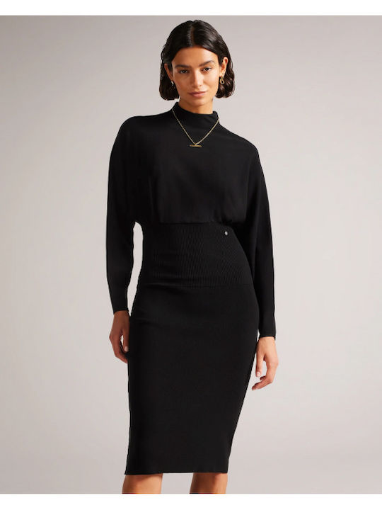 Alice Midi Evening Dress Black