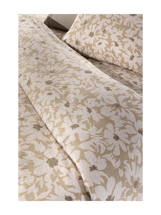 Guy Laroche Duvet Cover Set Flannel Queen with 2 Pillowcases 225x245 Martin Beige