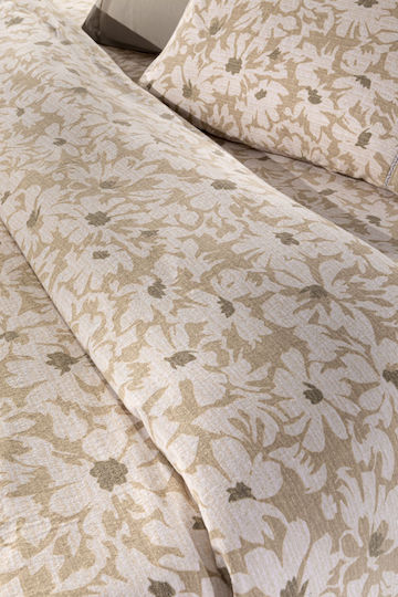 Guy Laroche Duvet Cover Set Flannel Queen with 2 Pillowcases 225x245 Martin Beige