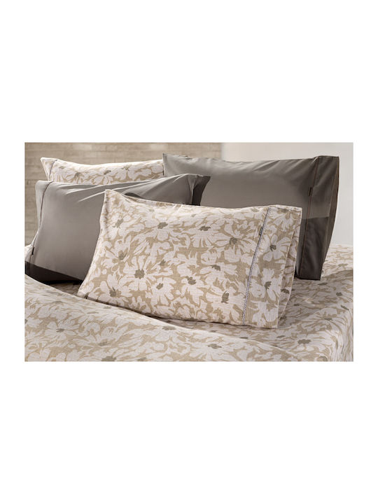 Guy Laroche Duvet Cover Set Flannel Queen with 2 Pillowcases 225x245 Martin Beige