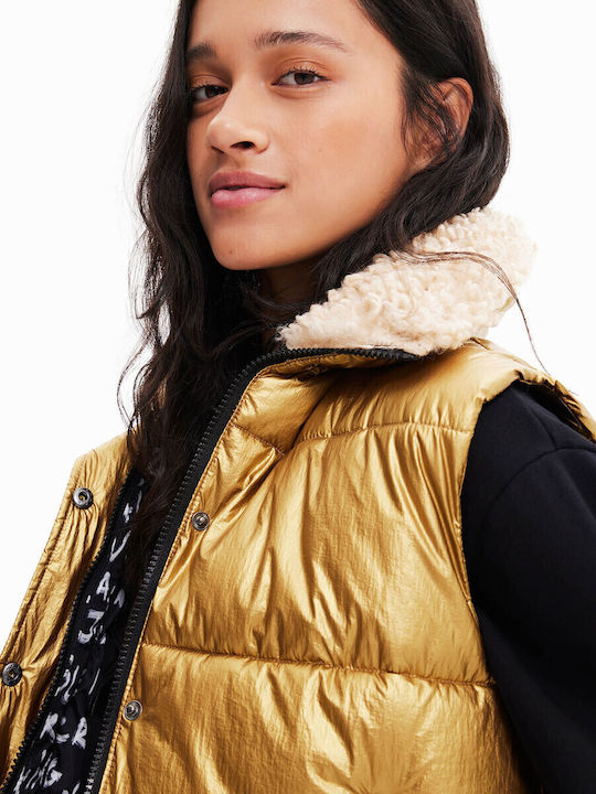 Gotemburgo Kurz Damen Ärmellos Puffer Jacke für Winter Gold