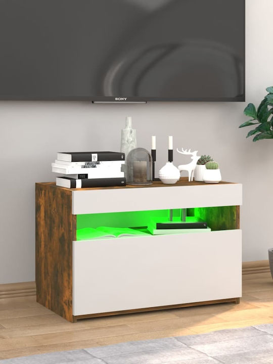 Έπιπλο Τηλεόρασης με Φωτισμό LED Καφέ Μ60xΠ35xΥ40cm