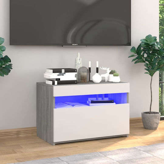 Έπιπλο Τηλεόρασης με Φωτισμό LED Γκρι Sonoma Μ60xΠ35xΥ40cm