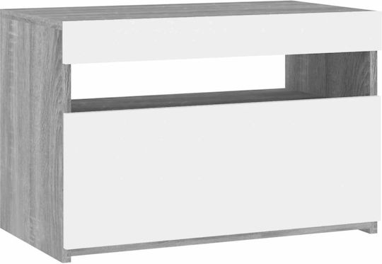 Έπιπλο Τηλεόρασης με Φωτισμό LED Γκρι Sonoma Μ60xΠ35xΥ40cm