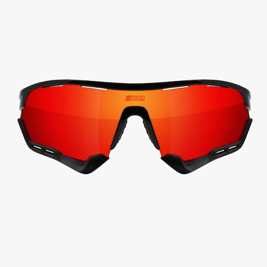 Scicon Cycling Glasses Aerotech XL with Black Frame & Mirror Lenses
