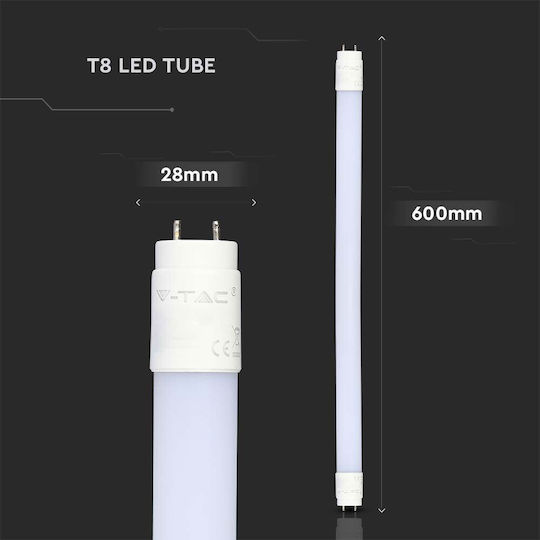 V-TAC LED Bulb 9W Fluorescent Type 60εκ. for Socket G13 and Shape T8 Natural White 850lm