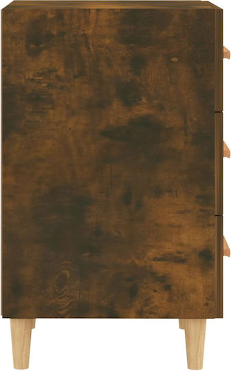 Κομοδίνο Ξύλινο Καπνιστή Δρυς 40x40x66cm
