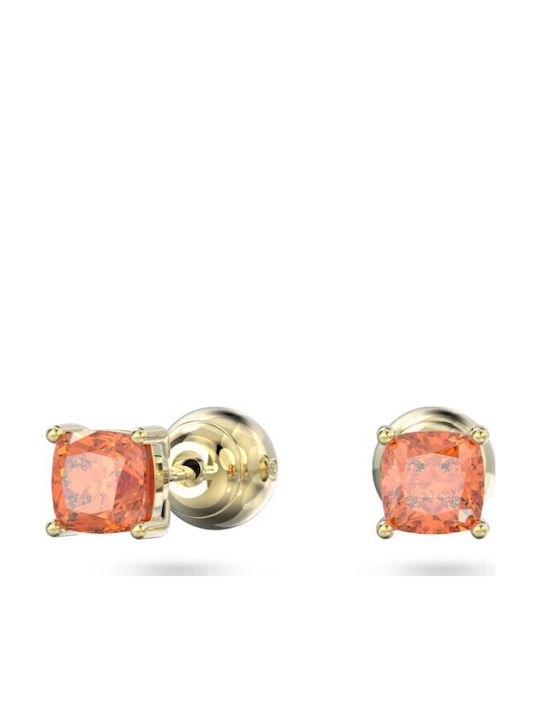 Swarovski Stilla Cushion Earrings Gold Plated with Stones