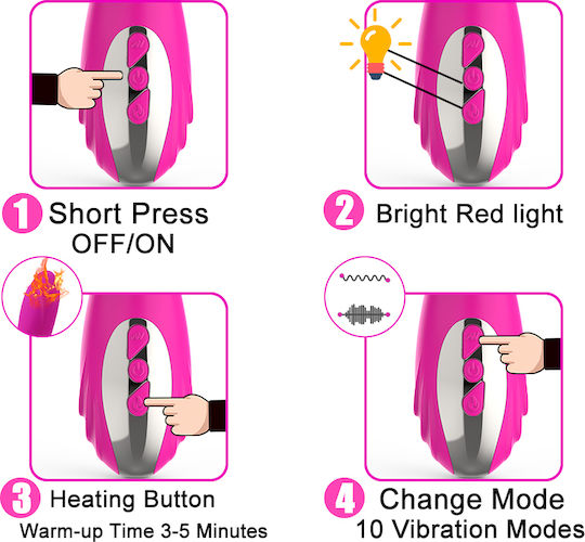 Boss Of Toys Vibrator Kaninchen Joker Heating Double Vibrating Massage Stick 21.7cm Pink