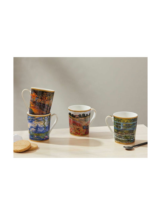 Casa Domani Porcelain Cup Multicolour 350ml 4pcs