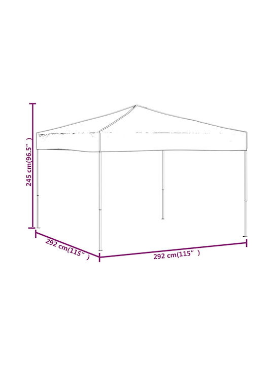 vidaXL Πτυσσόμενο Κιόσκι Κήπου Μπλε 3x3m