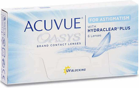 Acuvue Oasys for Astigmatism 6 2 Week Astigmatic Contact Lenses Silicone Hydrogel with UV Protection