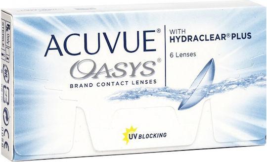 Acuvue Oasys with Hydraclear Plus 6 Δεκαπενθήμεροι Φακοί Επαφής Σιλικόνης Υδρογέλης με UV Προστασία