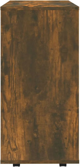 vidaXL Büroaufbewahrungsschublade und -schrank Holzschattierung Eiche mit Rädern 60x35x75cm