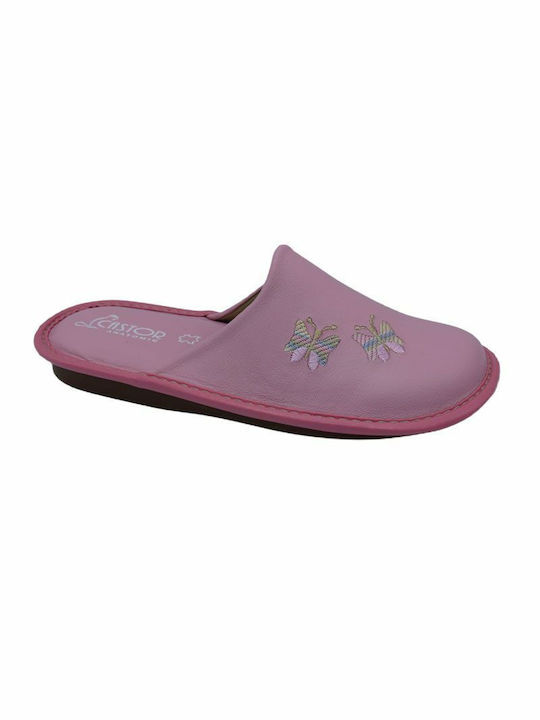 Castor Anatomic 3116 Anatomic Leather Women's Slippers In Pink Colour