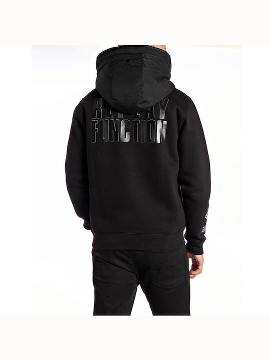 Replay Men's Sweatshirt Jacket with Hood Black