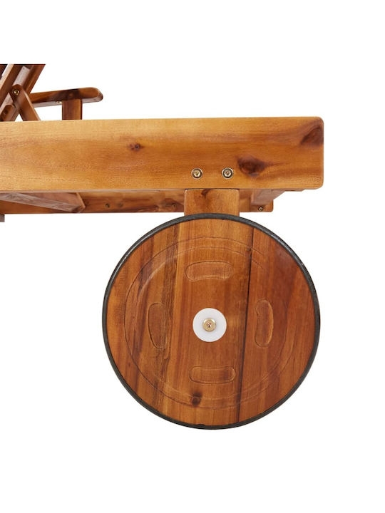 Liegestuhl Hölzernes Braun mit Tisch 2Stück 200x68x30cm.