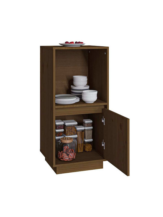 Living Room Display Cabinet Made of Solid Wood Brown 38x35x80cm
