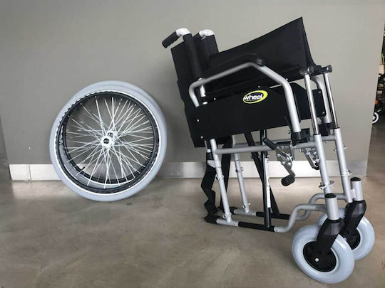 Wheel Economy 24" Wheelchair 24" Folding Simple Type 46cm Black Silver