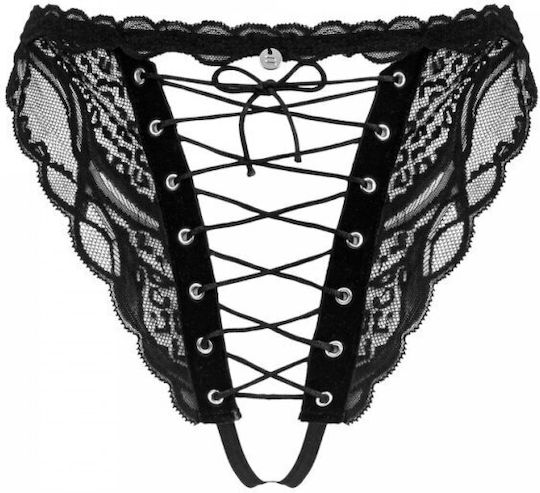 Obsessive Sedila Femei Sexy Șir de caractere cu decupaje Chiloți Black