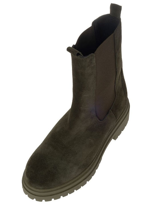 Suede Women's Chelsea Boots Khaki