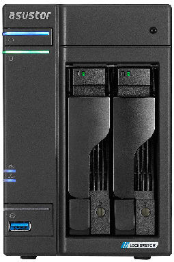 Asustor Lockerstor 2 Gen2 (AS6702T) NAS Turm mit 2 Steckplätzen für HDD/M.2/SSD und 2 Ethernet-Anschlüsse