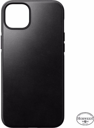 Nomad Modern Задна корица Кожа 1.1мм Черен (iPhone 14 Plus)