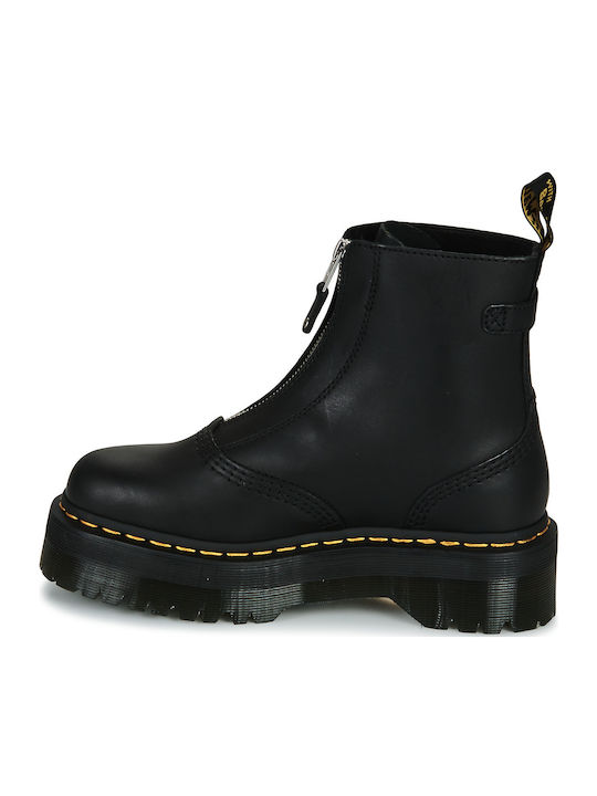 Jetta Sendal Leather Women's Ankle Boots with Medium Heel Black