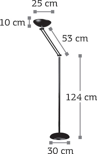 Inlight Stehleuchte H177xB30cm. mit Fassung für Lampe null Weiß