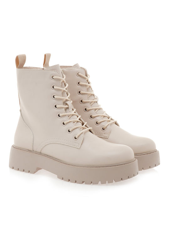 Damen Knöchelstiefel Beige