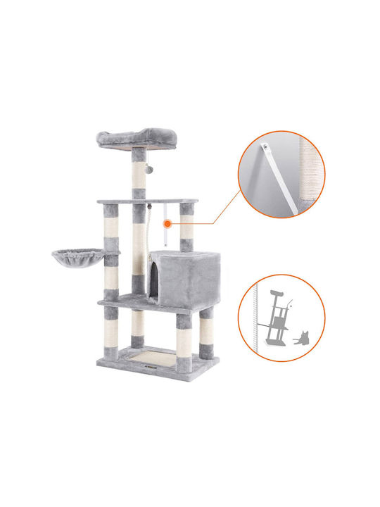 Feandrea Scratching Post Cat Trees Gray 5 levels 55x40x138cm