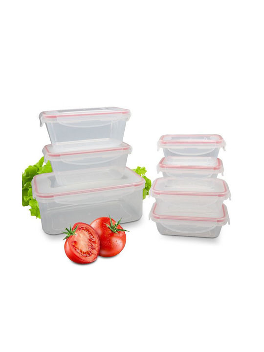 C-FHD 4008 K Lunch Box Plastic Transparent 7pcs